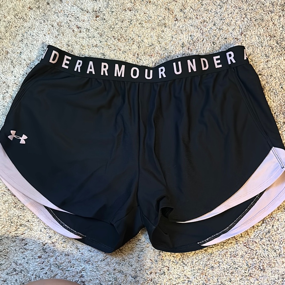 Under Armour Women's Black and light pink Shorts